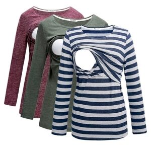 Long sleeve nursing tops